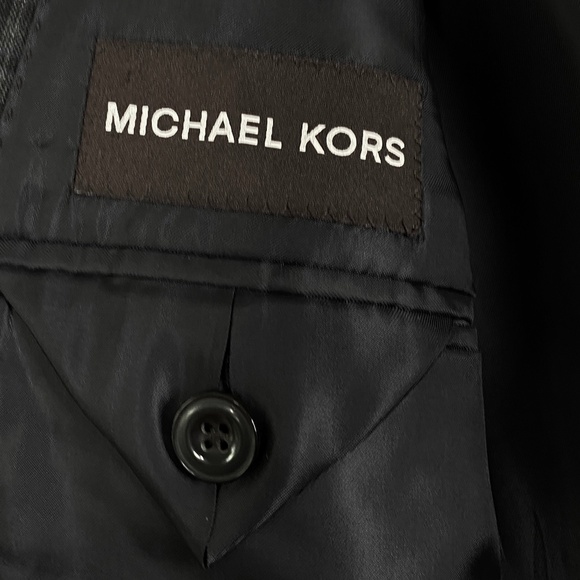 MICHAEL KORS Blazer Sport Coat Two Button 100% Wool 42R Gray Blue Plaid - Picture 7 of 11